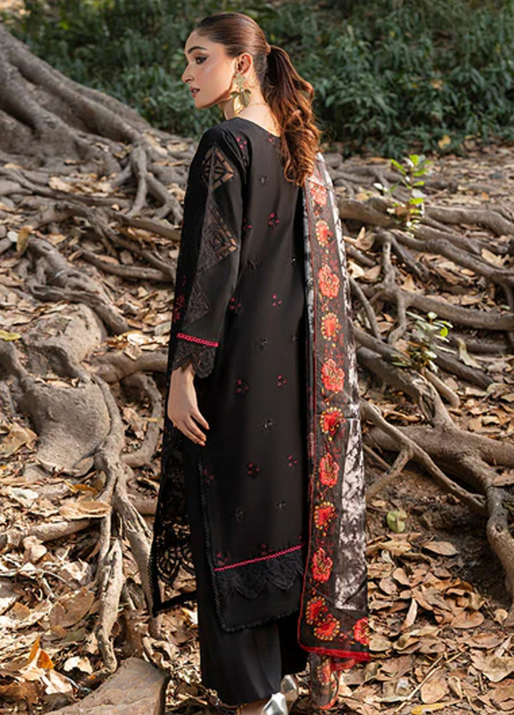 Zuri Pret Embroidered Lawn 3 Piece Suit Najmeh UN-105 Black