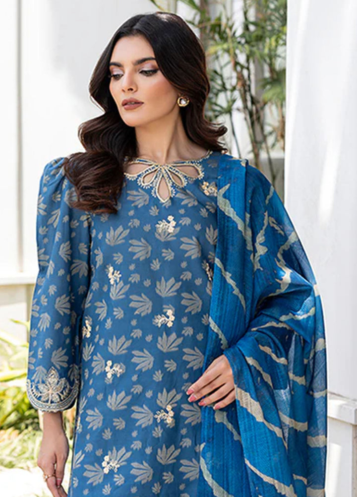 Zuri Pret Embroidered Lawn 3 Piece Suit Nayeli ZP-19 Blue