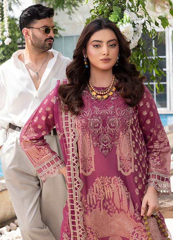 Zuri Pret Embroidered Lawn 3 Piece Suit Saanvi JK-18 Mauve
