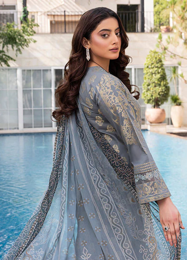 Zuri Pret Embroidered Lawn 3 Piece Suit Safinaz JK-19 Grey