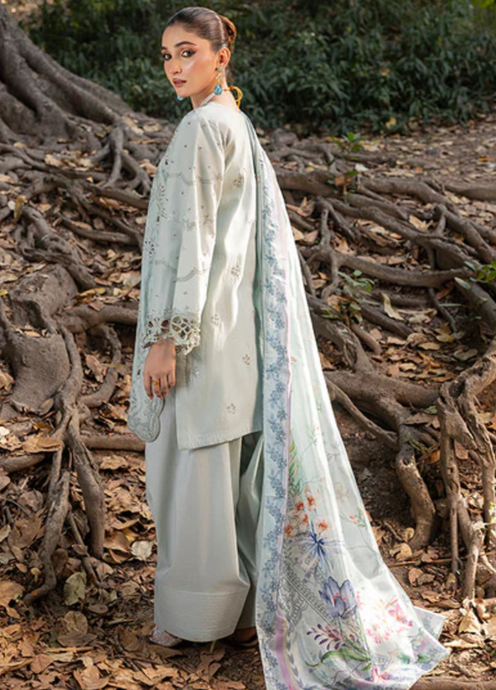 Zuri Pret Embroidered Lawn Silk 3 Piece Suit Dilara UN-106 Aqua