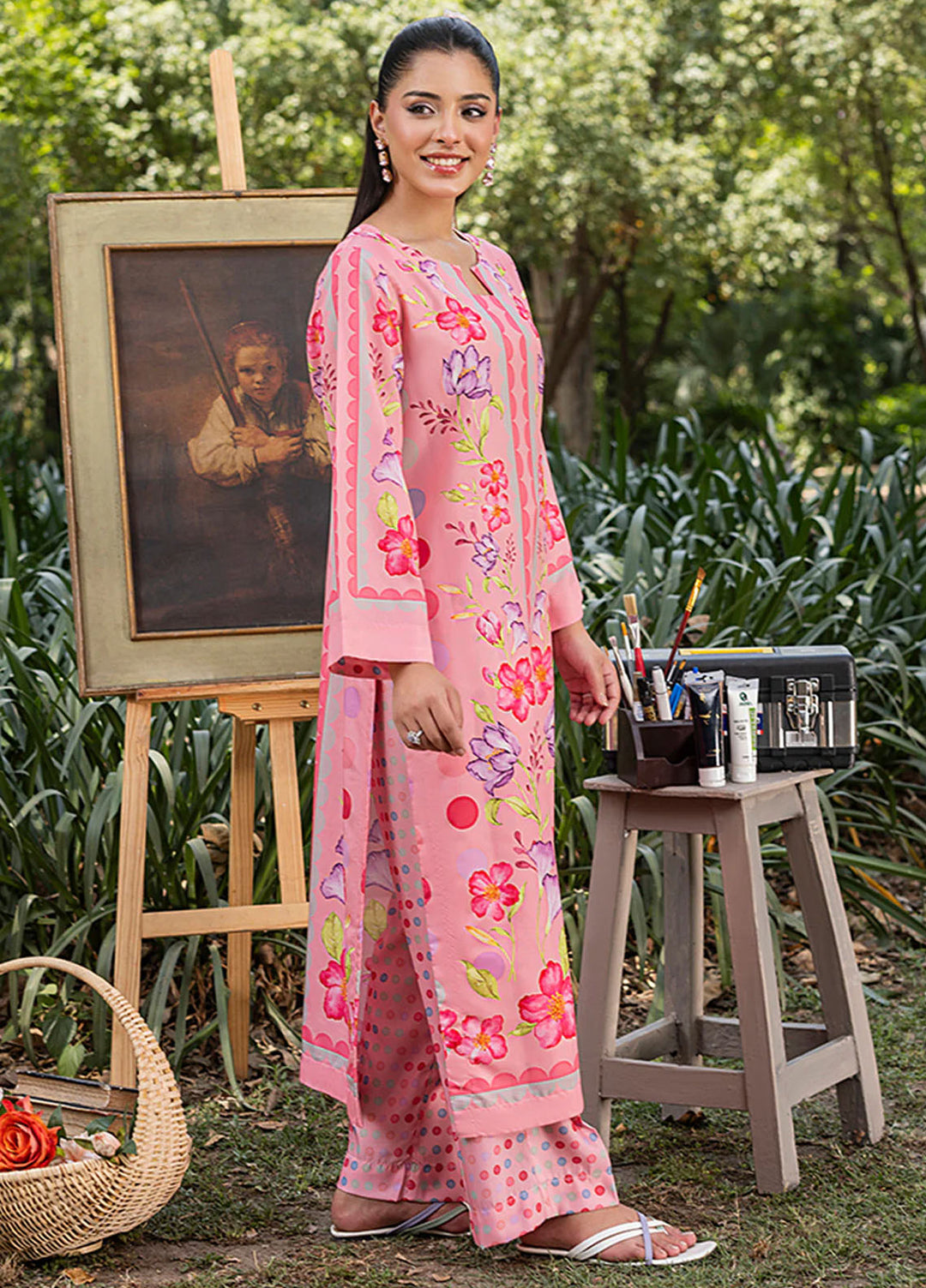 Zuri Pret Printed Lawn 2 Piece Suit Aroosh ZS-45 Pink