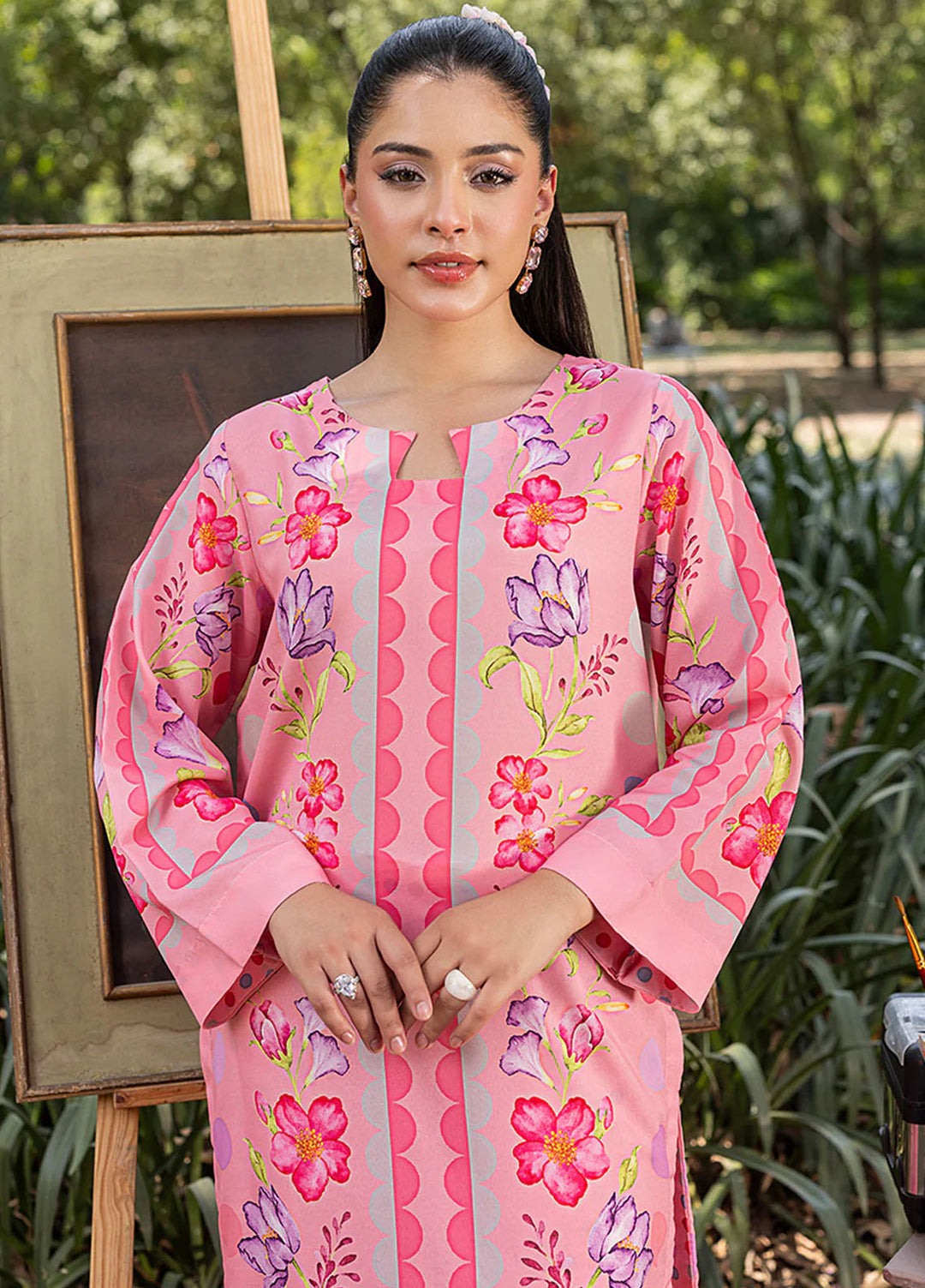 Zuri Pret Printed Lawn 2 Piece Suit Aroosh ZS-45 Pink