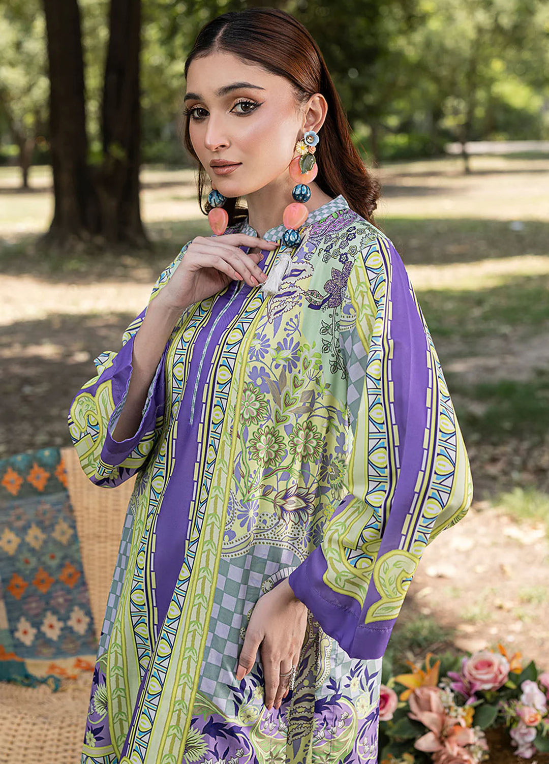 Zuri Pret Printed Lawn 2 Piece Suit Firoza ZS-42 Lavender