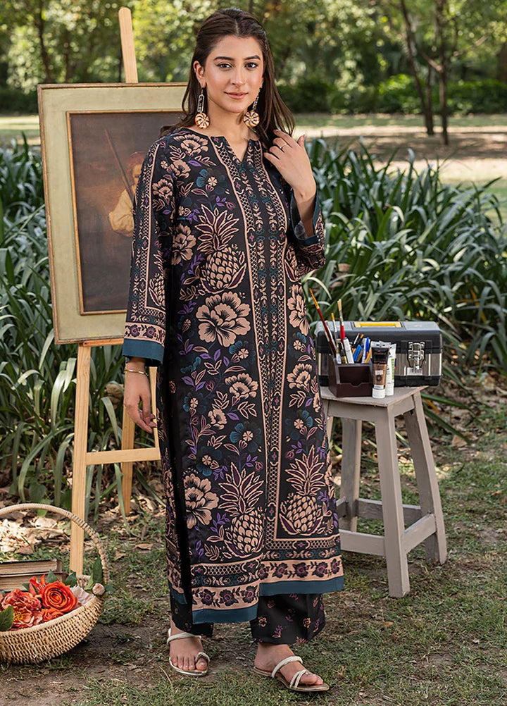 Zuri Pret Printed Lawn 2 Piece Suit Mahpara ZS-40 Black