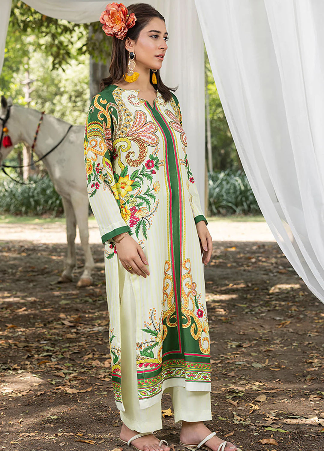 Zuri Pret Printed Lawn 2 Piece Suit Naira ZS-41 Fren Green