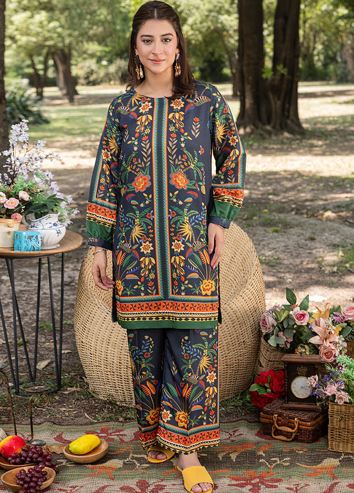 Zuri Pret Printed Lawn 2 Piece Suit Ruhi ZS-37 Charcoal