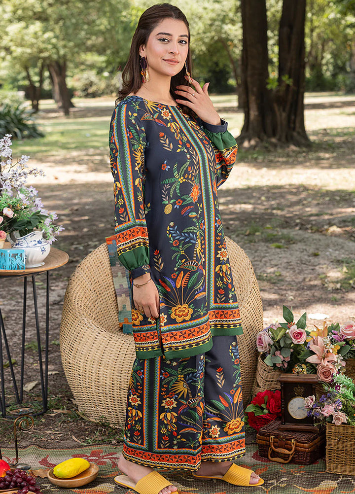 Zuri Pret Printed Lawn 2 Piece Suit Ruhi ZS-37 Charcoal