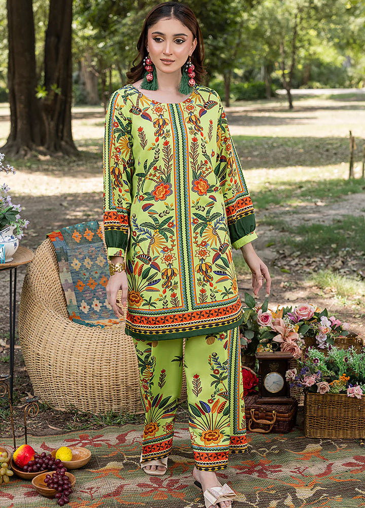 Zuri Pret Printed Lawn 2 Piece Suit Ruhi ZS-37 Lime Green