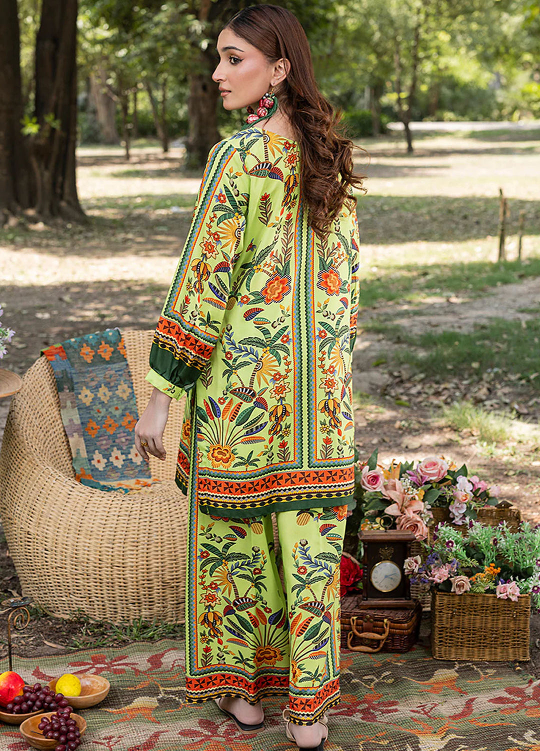 Zuri Pret Printed Lawn 2 Piece Suit Ruhi ZS-37 Lime Green