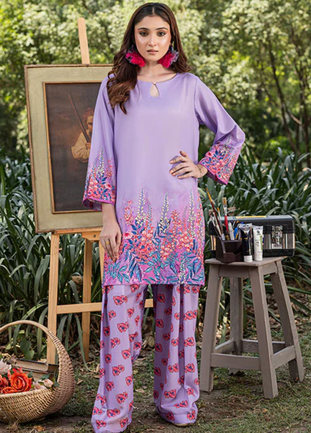 Zuri Pret Printed Lawn 2 Piece Suit Siora ZS-44 Lavender
