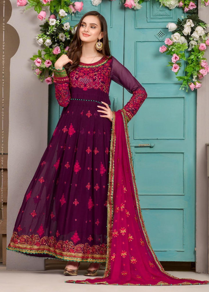 Zurr Signature by AB Textiles  Embroidered Chiffon Suits Unstitched 3 Piece AB21SC ZSLC-02 - Festive Collection