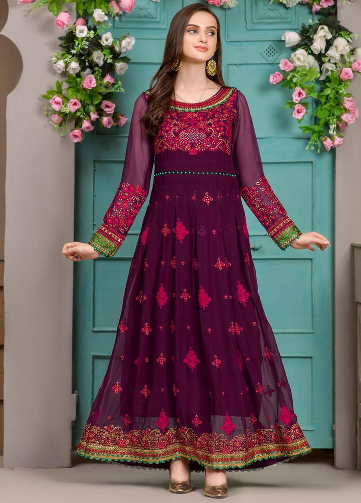 Zurr Signature by AB Textiles  Embroidered Chiffon Suits Unstitched 3 Piece AB21SC ZSLC-02 - Festive Collection