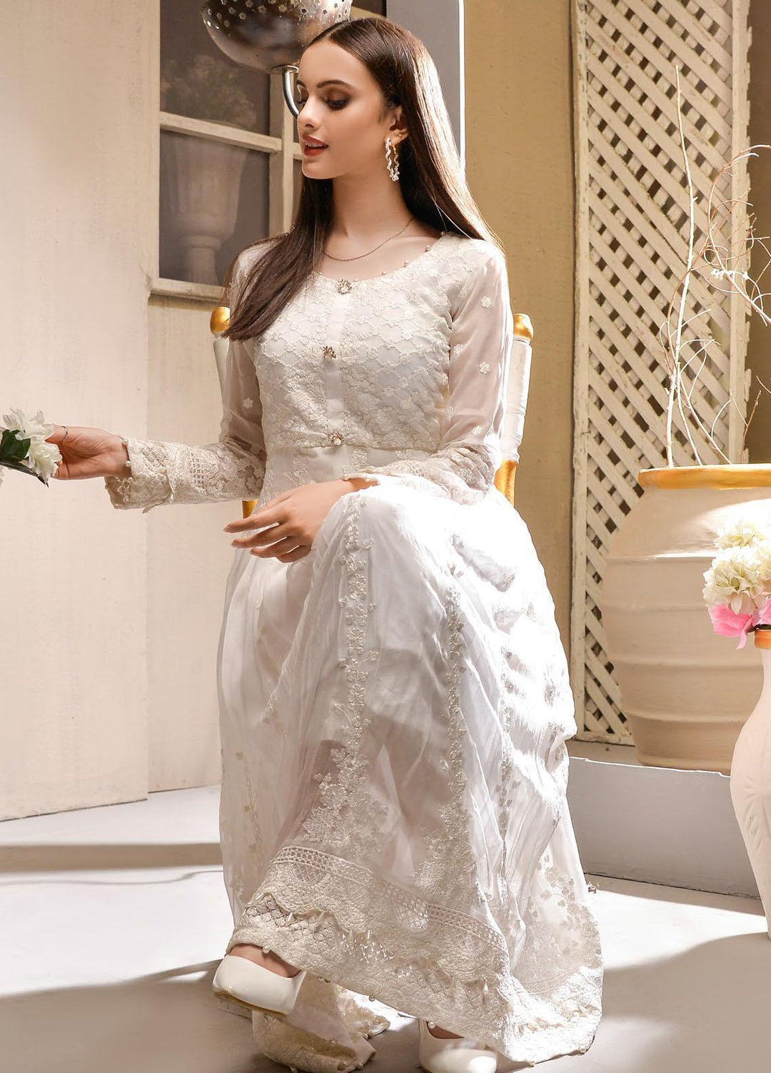 Zurr Signature by AB Textiles  Embroidered Chiffon Suits Unstitched 3 Piece AB21SC ZSLC-04 - Festive Collection
