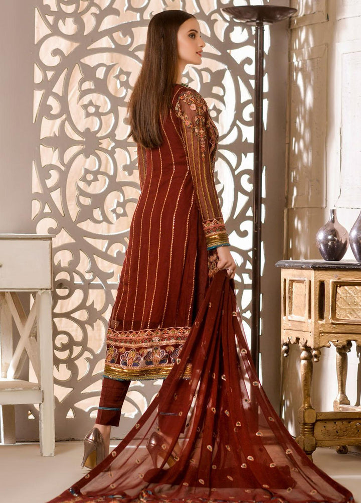 Zurr Signature by AB Textiles  Embroidered Chiffon Suits Unstitched 3 Piece AB21SC ZSLC-06 - Festive Collection