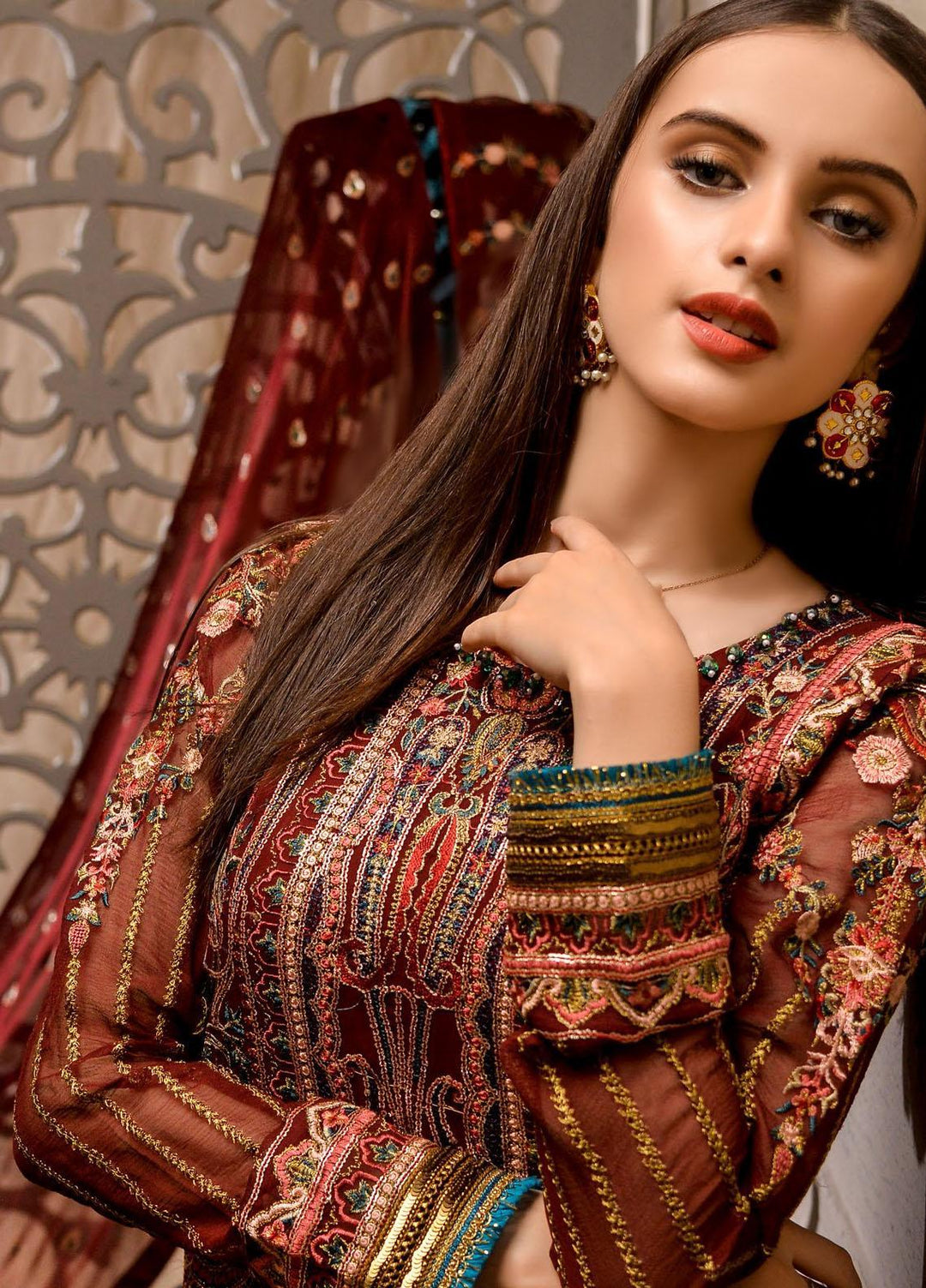 Zurr Signature by AB Textiles  Embroidered Chiffon Suits Unstitched 3 Piece AB21SC ZSLC-06 - Festive Collection