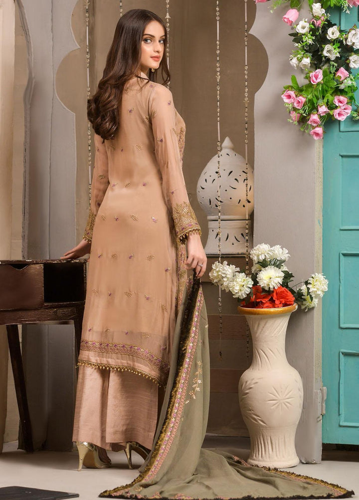 Zurr Signature by AB Textiles  Embroidered Chiffon Suits Unstitched 3 Piece AB21SC ZSLC-08 - Festive Collection