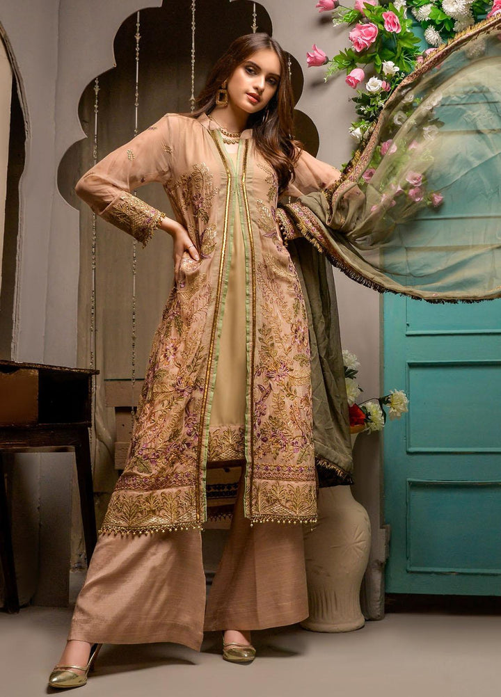Zurr Signature by AB Textiles  Embroidered Chiffon Suits Unstitched 3 Piece AB21SC ZSLC-08 - Festive Collection