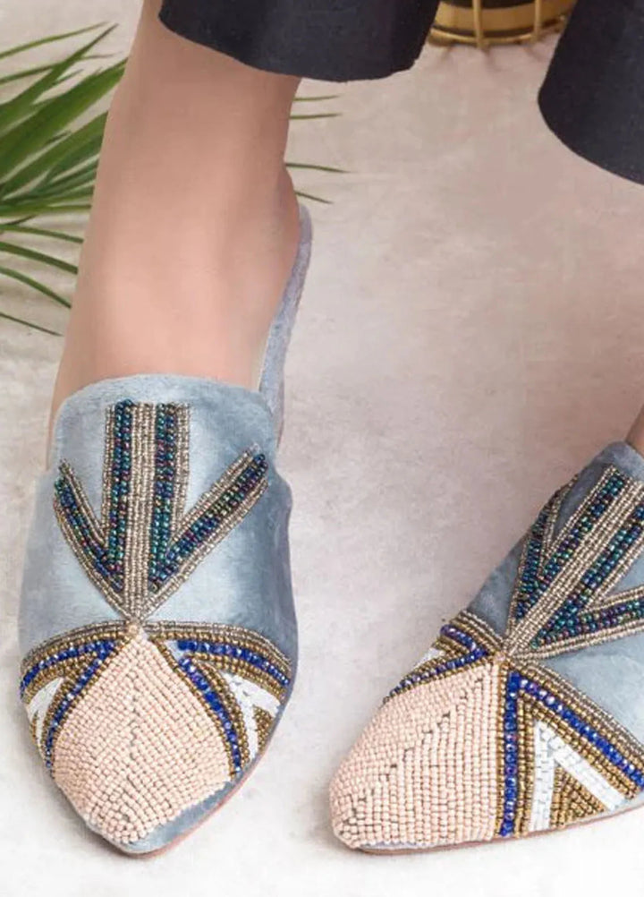 Zuruj Festive Style Heel Mules HM-261-Silver