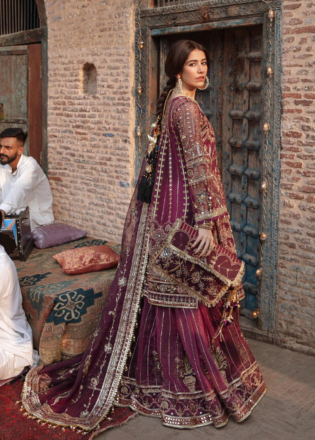 Zarlish by Mohsin Naveed Ranjha Embroidered Organza Suits Unstitched 3 Piece MNR22Z ZWU22-15 Reshma Jee - Festive Collection