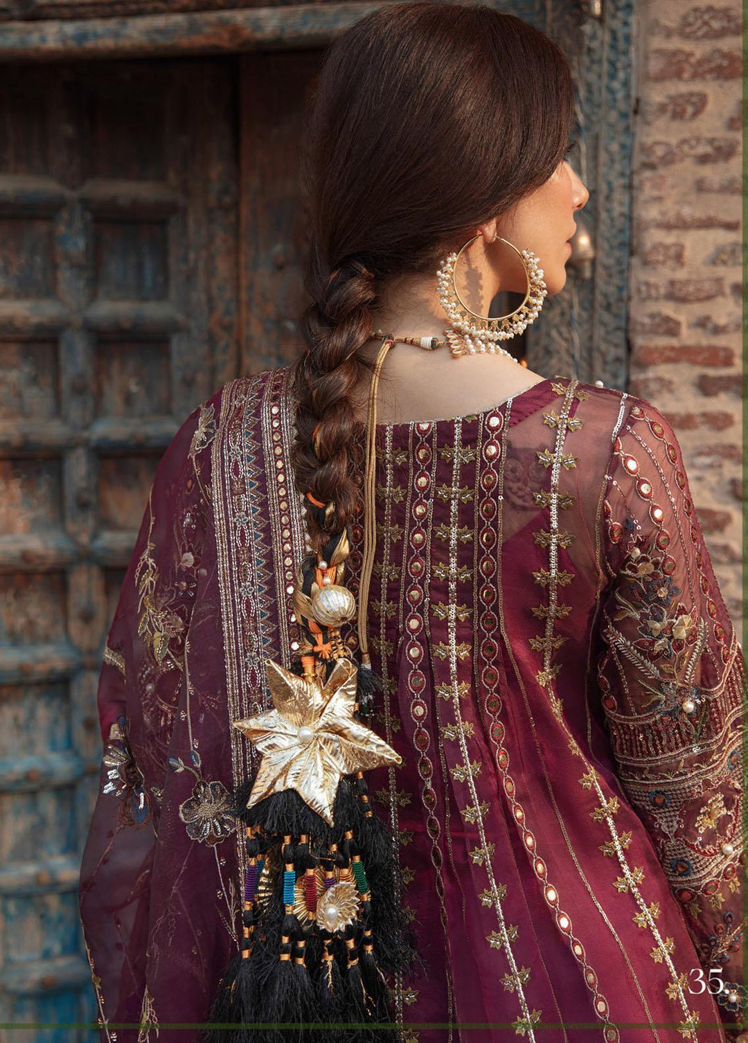 Zarlish by Mohsin Naveed Ranjha Embroidered Organza Suits Unstitched 3 Piece MNR22Z ZWU22-15 Reshma Jee - Festive Collection