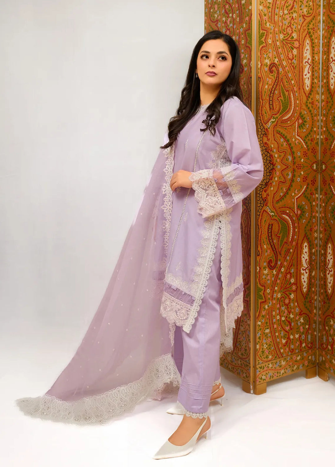 Zyna Embroidered Cambric Suits Unstitched 3 Piece D10-Iris - Summer Collection