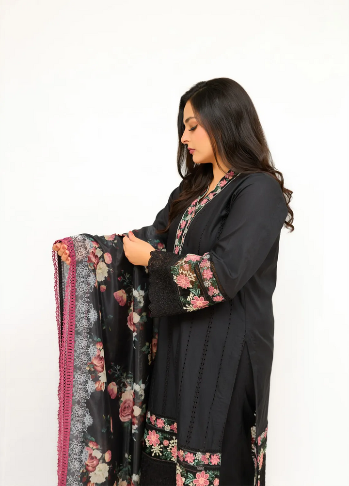 Zyna Embroidered Cambric Suits Unstitched 3 Piece D12-Cassia - Summer Collection