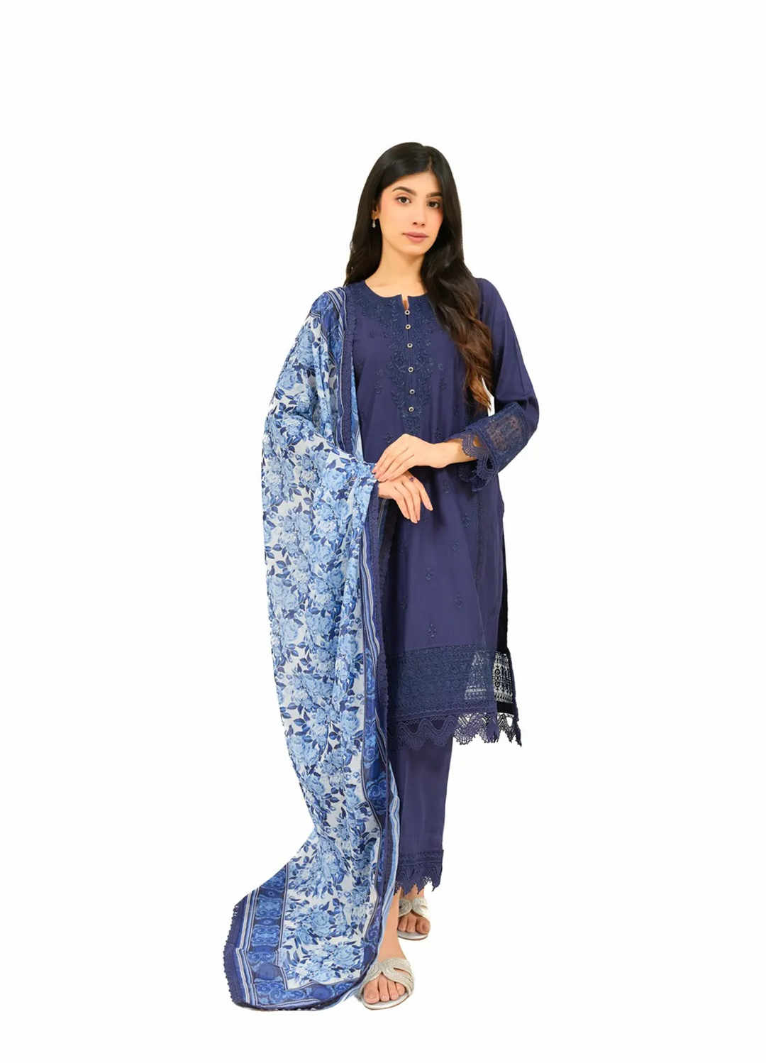 Zyna Embroidered Cambric Suits Unstitched 3 Piece D18-Vida - Summer Collection