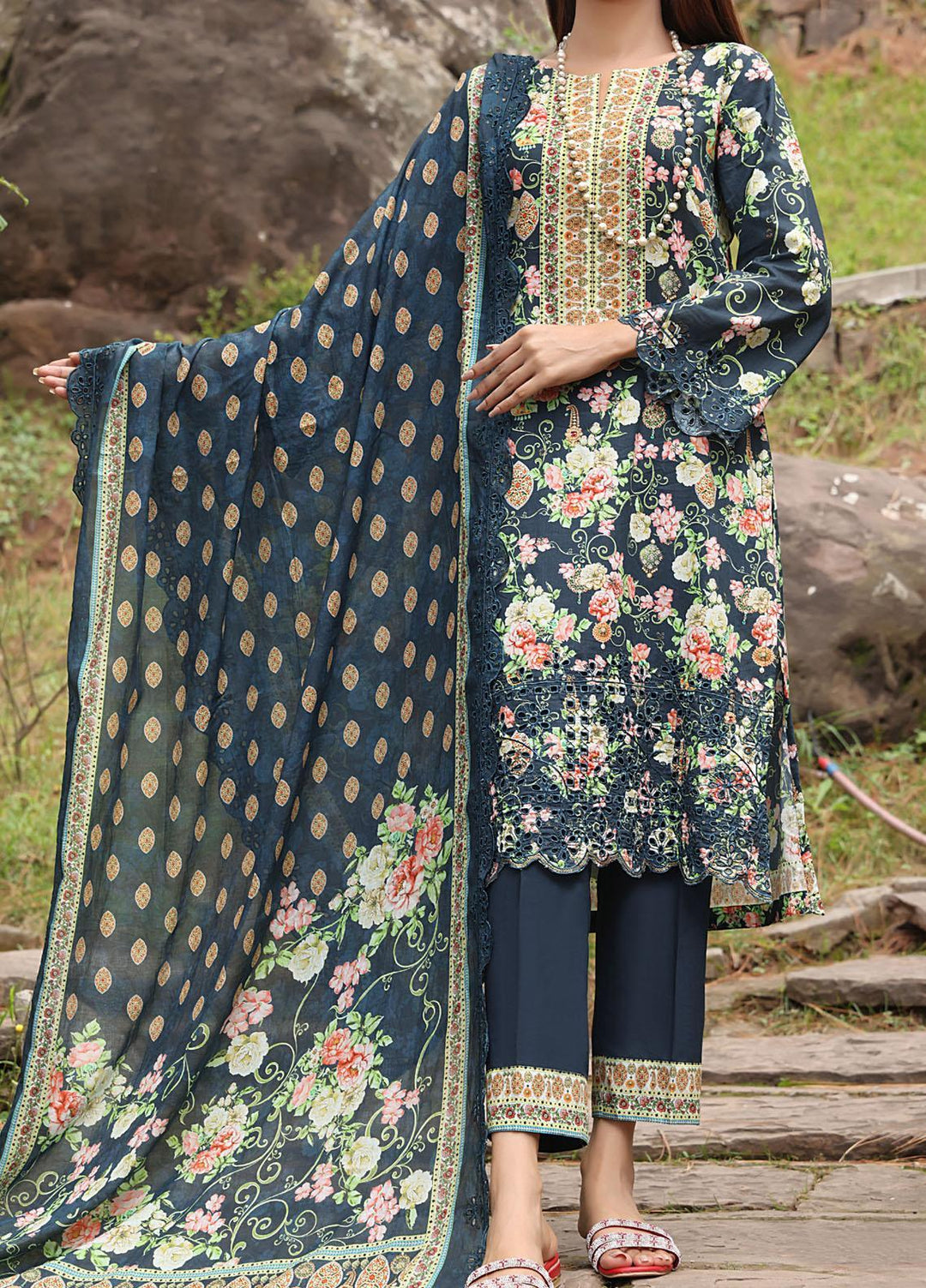 Zynah By VS Textiles Printed Chikankari Suits Unstitched 3 Piece VS23-Z2 01 - Summer Collection