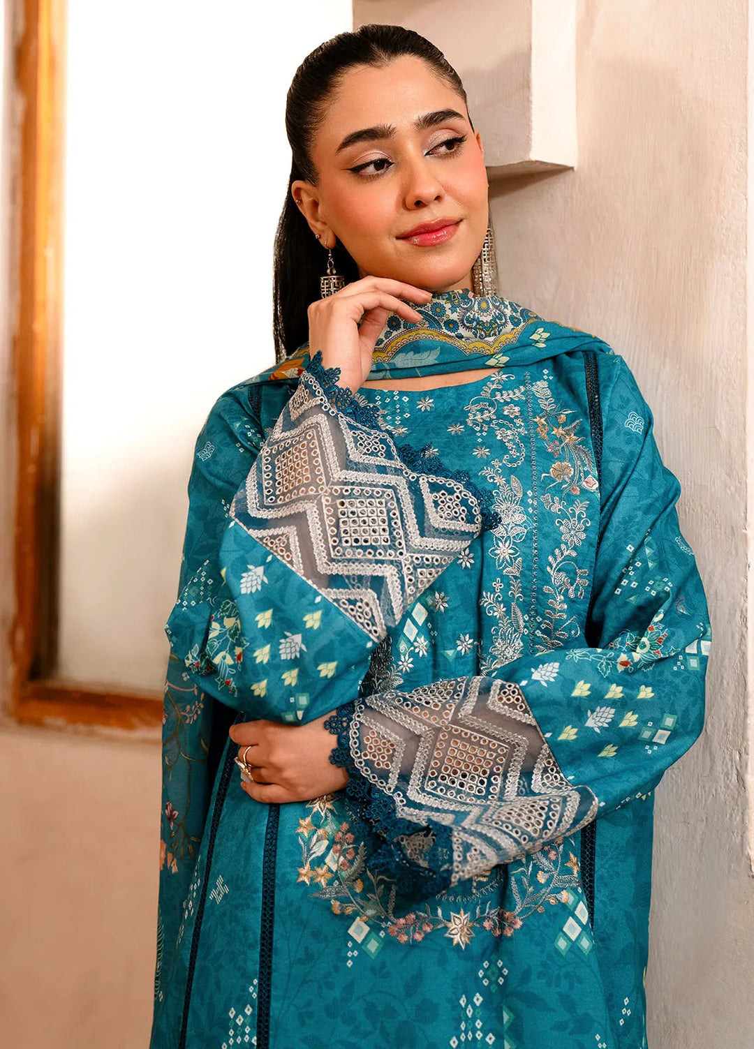 Zync by Florent Embroidered Lawn Suit Unstitched 3 Piece FL25ZD FL-11A - Summer Collection