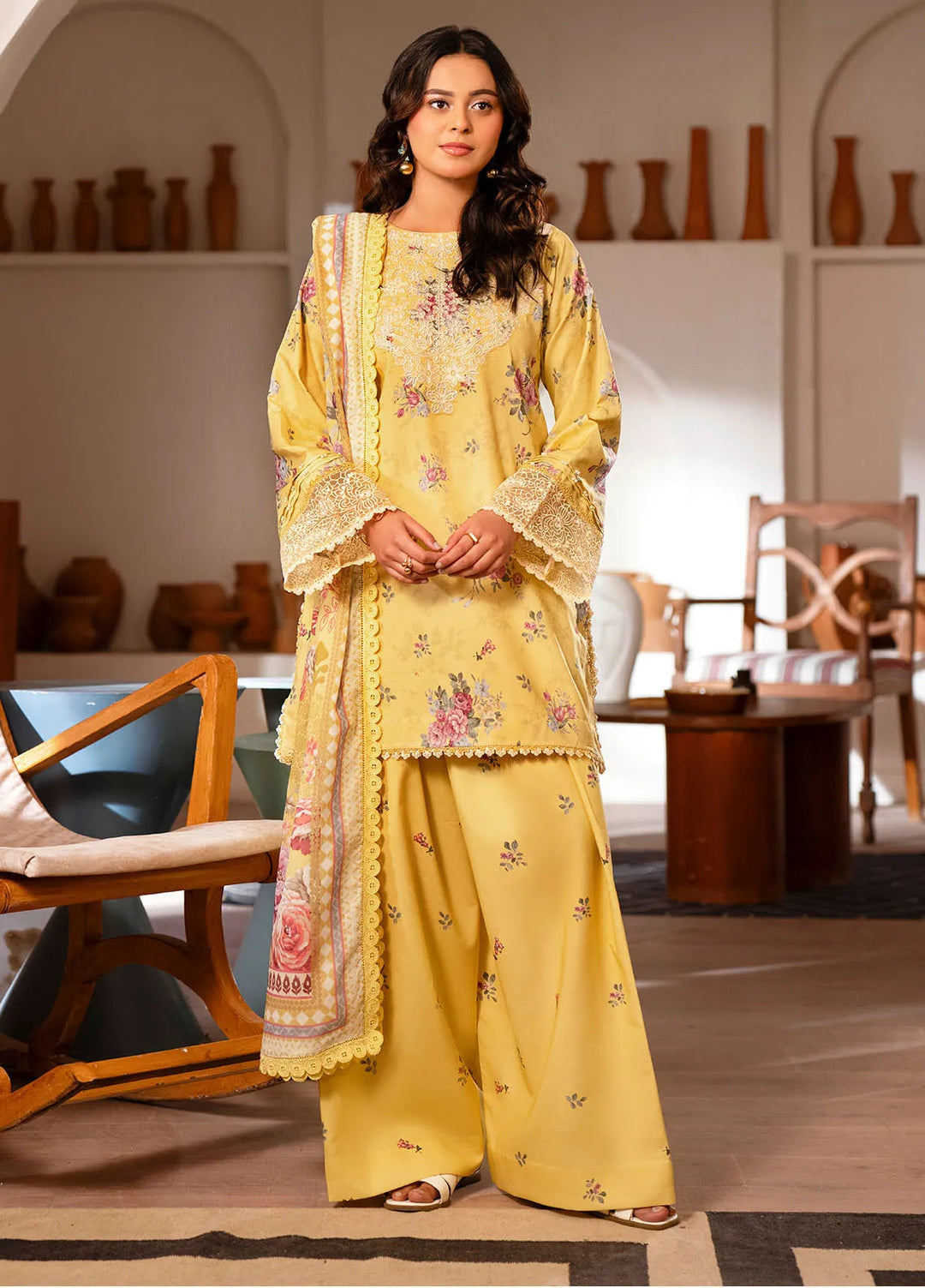 Zync by Florent Embroidered Lawn Suit Unstitched 3 Piece FL25ZD FL-1A - Summer Collection