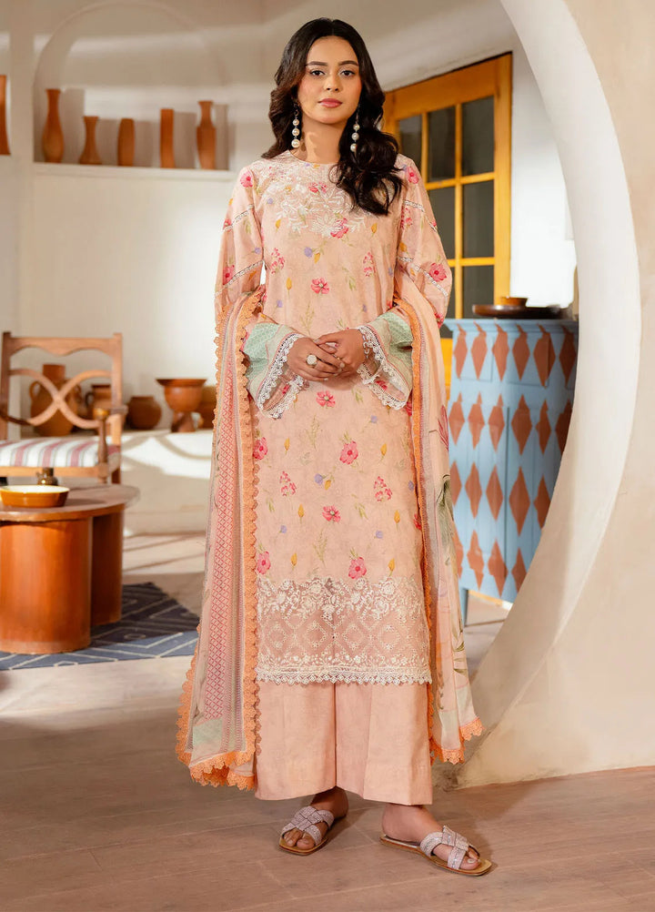 Zync by Florent Embroidered Lawn Suit Unstitched 3 Piece FL25ZD FL-2 - Summer Collection