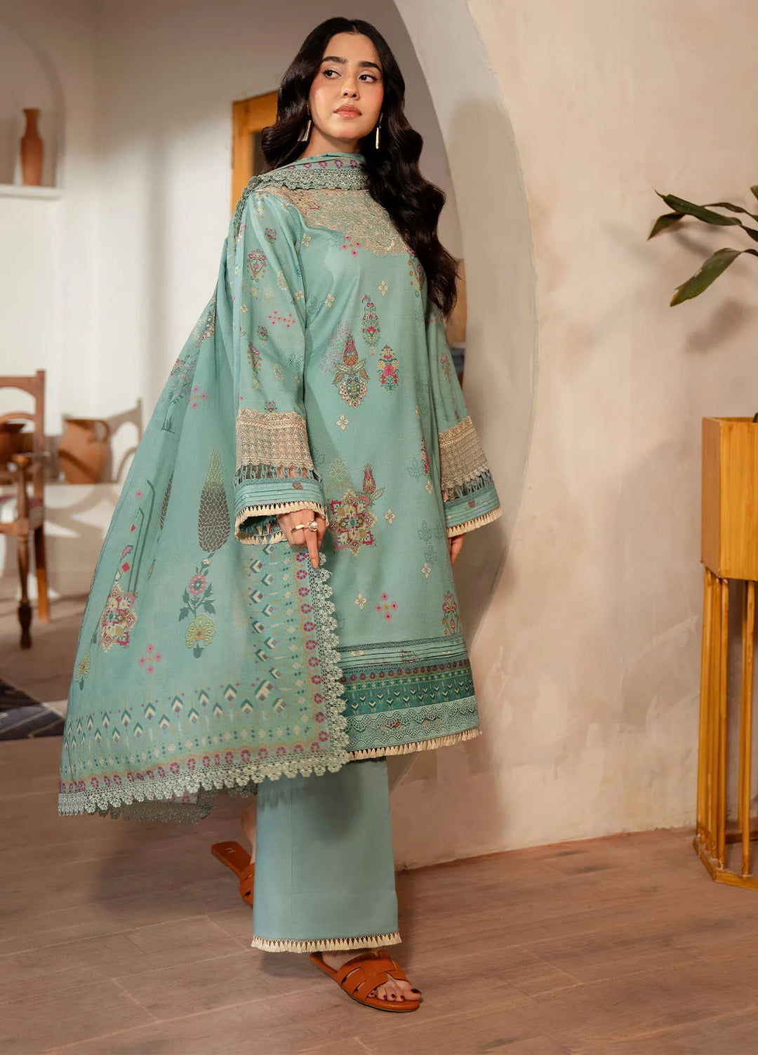 Zync by Florent Embroidered Lawn Suit Unstitched 3 Piece FL25ZD FL-3 - Summer Collection