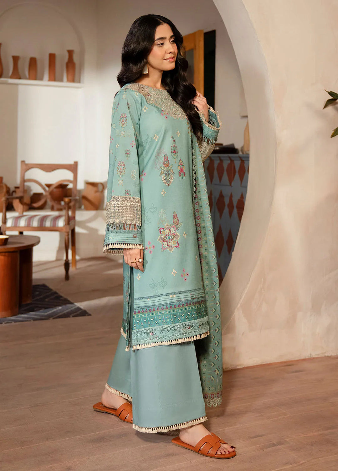 Zync by Florent Embroidered Lawn Suit Unstitched 3 Piece FL25ZD FL-3 - Summer Collection