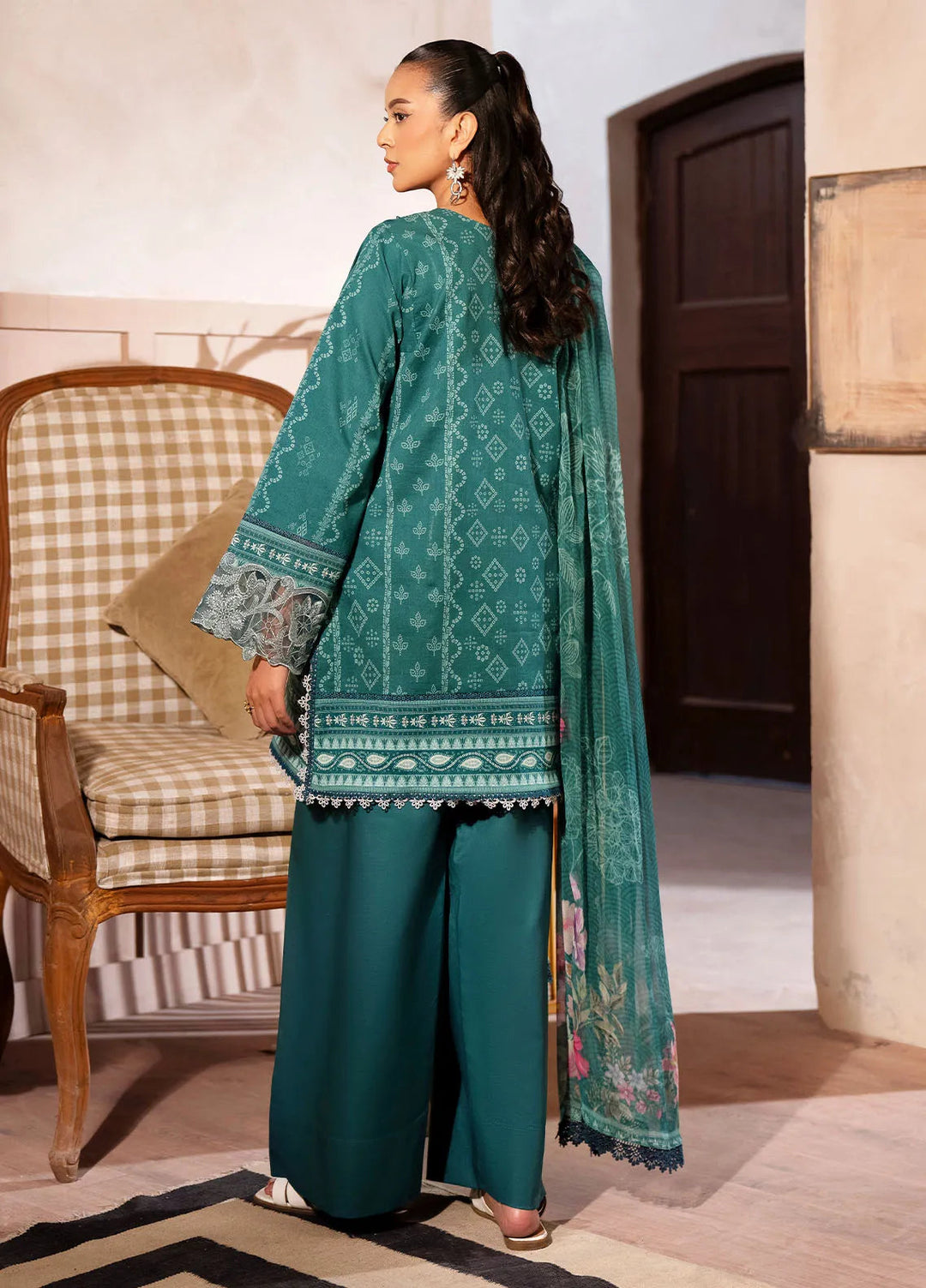 Zync by Florent Embroidered Lawn Suit Unstitched 3 Piece FL25ZD FL-7A - Summer Collection