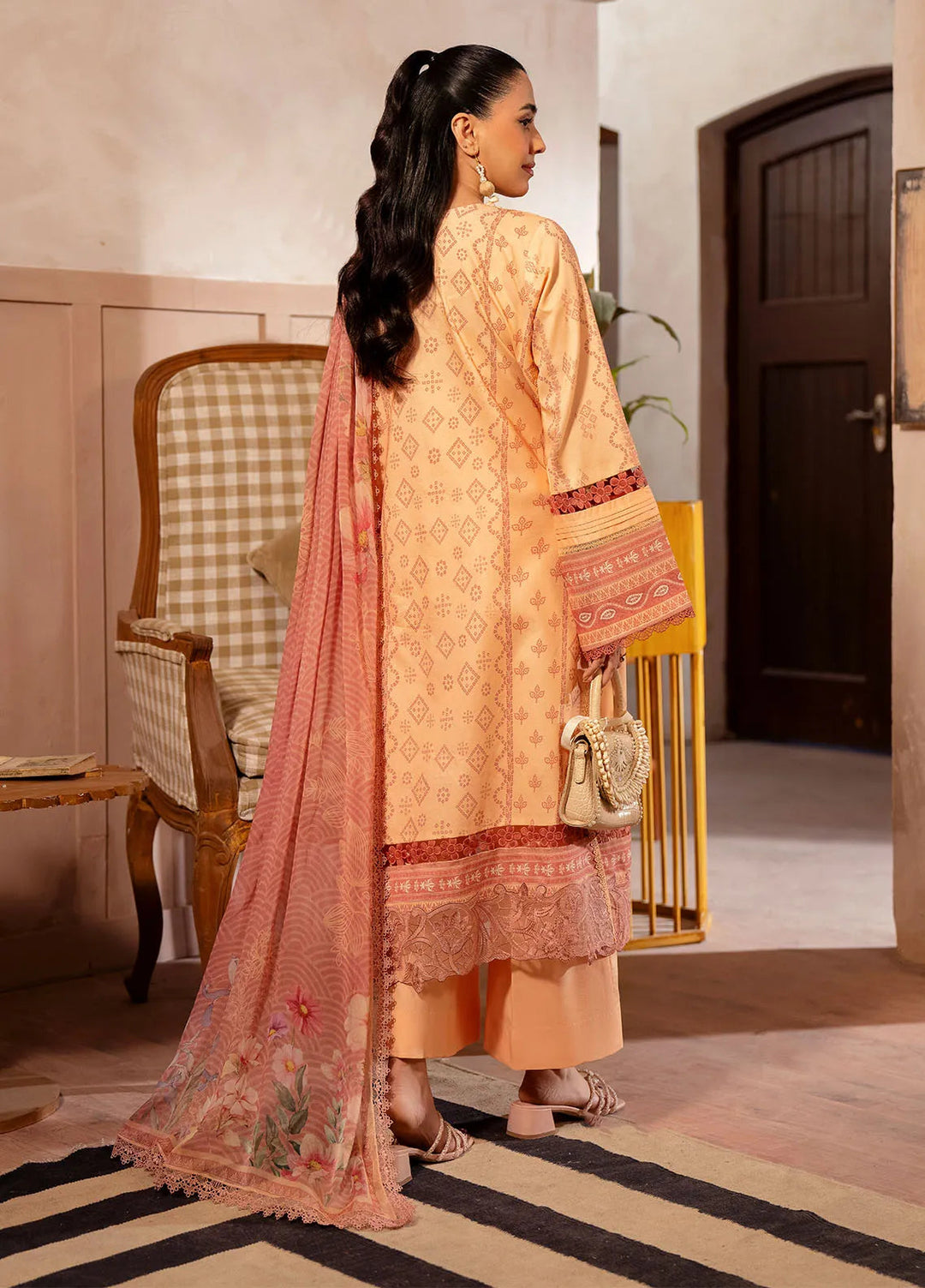 Zync by Florent Embroidered Lawn Suit Unstitched 3 Piece FL25ZD FL-7B - Summer Collection