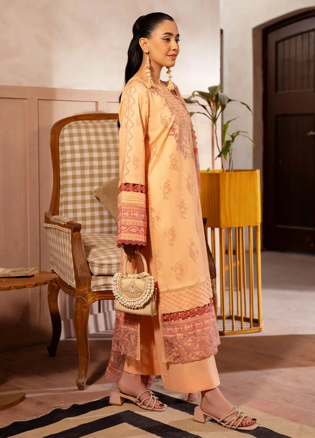 Zync by Florent Embroidered Lawn Suit Unstitched 3 Piece FL25ZD FL-7B - Summer Collection