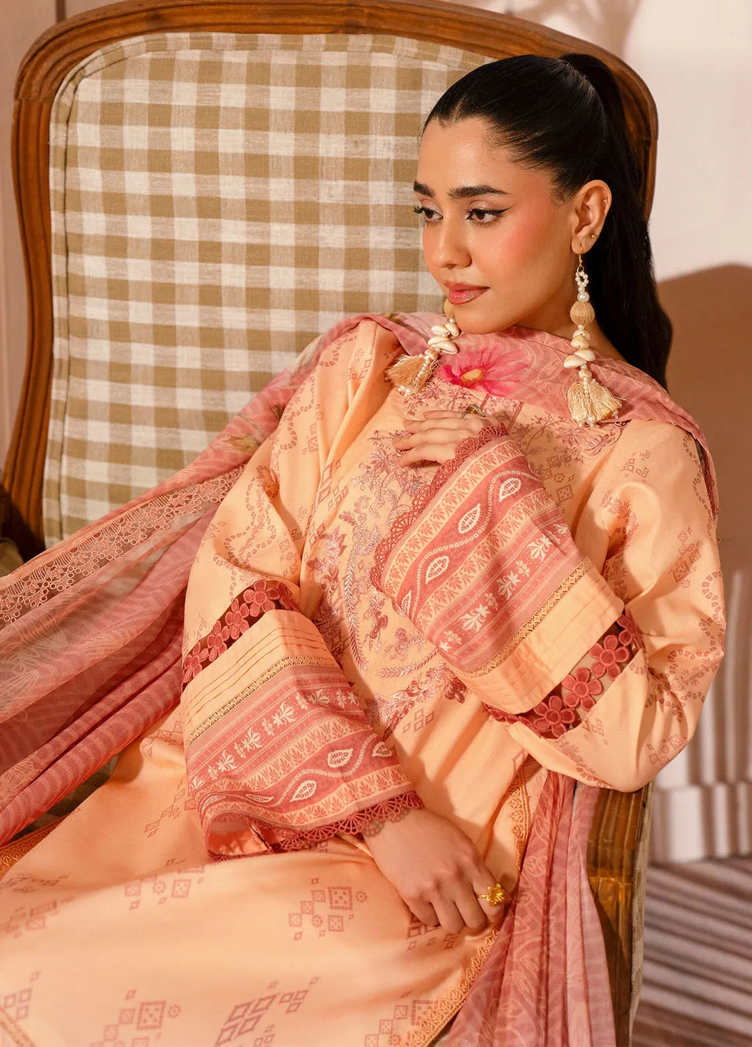 Zync by Florent Embroidered Lawn Suit Unstitched 3 Piece FL25ZD FL-7B - Summer Collection