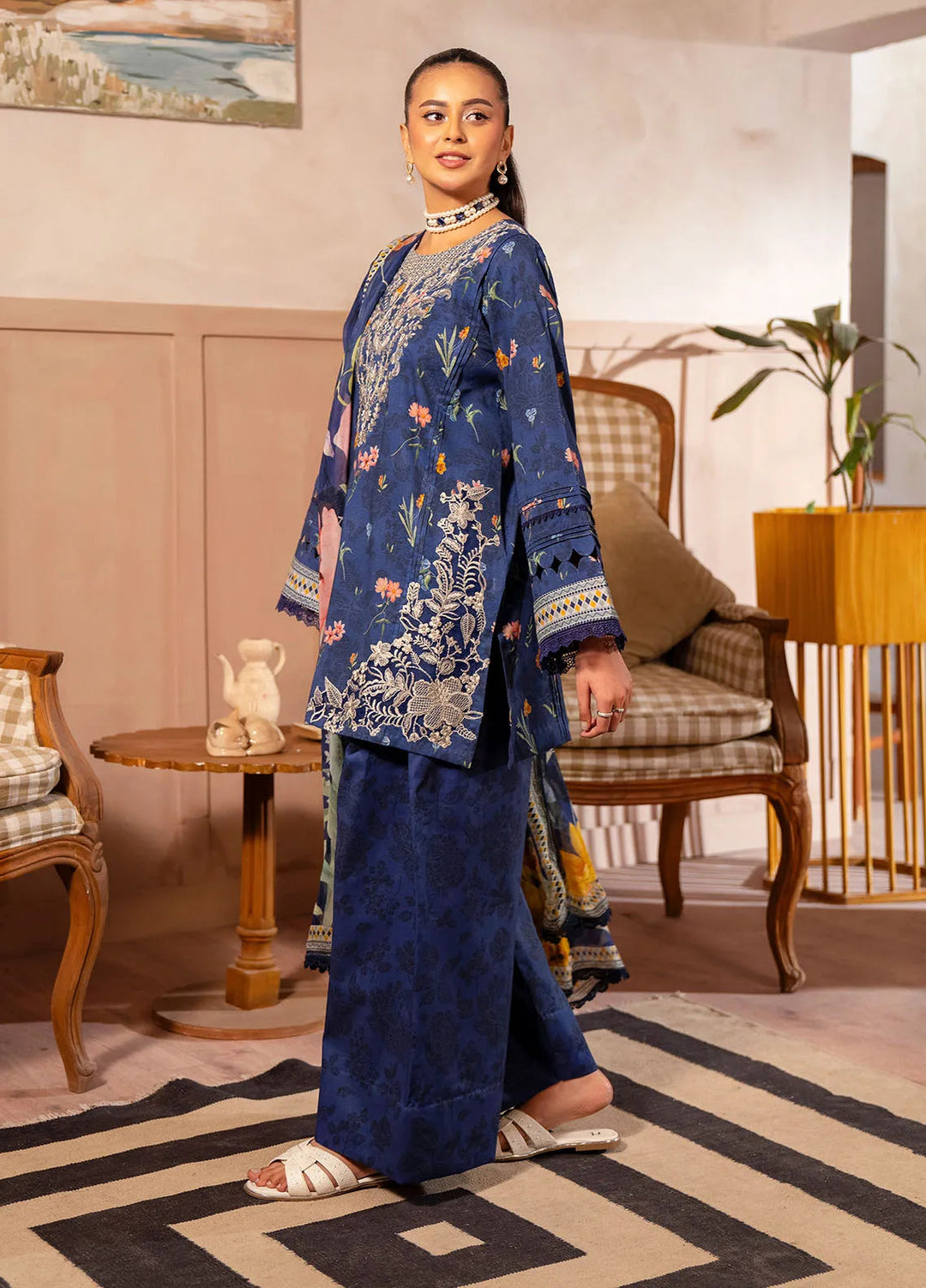 Zync by Florent Embroidered Lawn Suit Unstitched 3 Piece FL25ZD FL-8A - Summer Collection