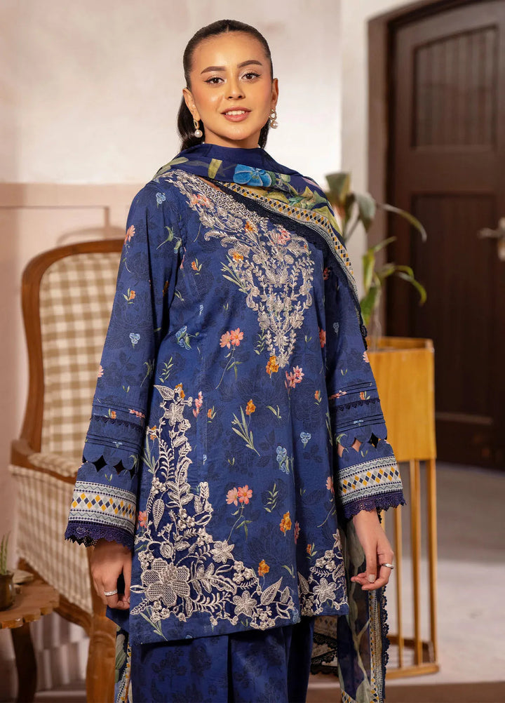 Zync by Florent Embroidered Lawn Suit Unstitched 3 Piece FL25ZD FL-8A - Summer Collection