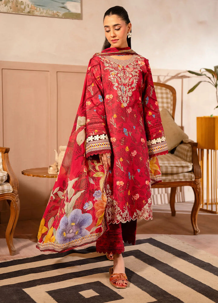 Zync by Florent Embroidered Lawn Suit Unstitched 3 Piece FL25ZD FL-8B - Summer Collection