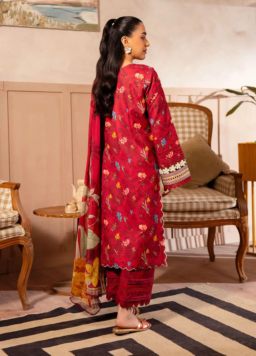 Zync by Florent Embroidered Lawn Suit Unstitched 3 Piece FL25ZD FL-8B - Summer Collection