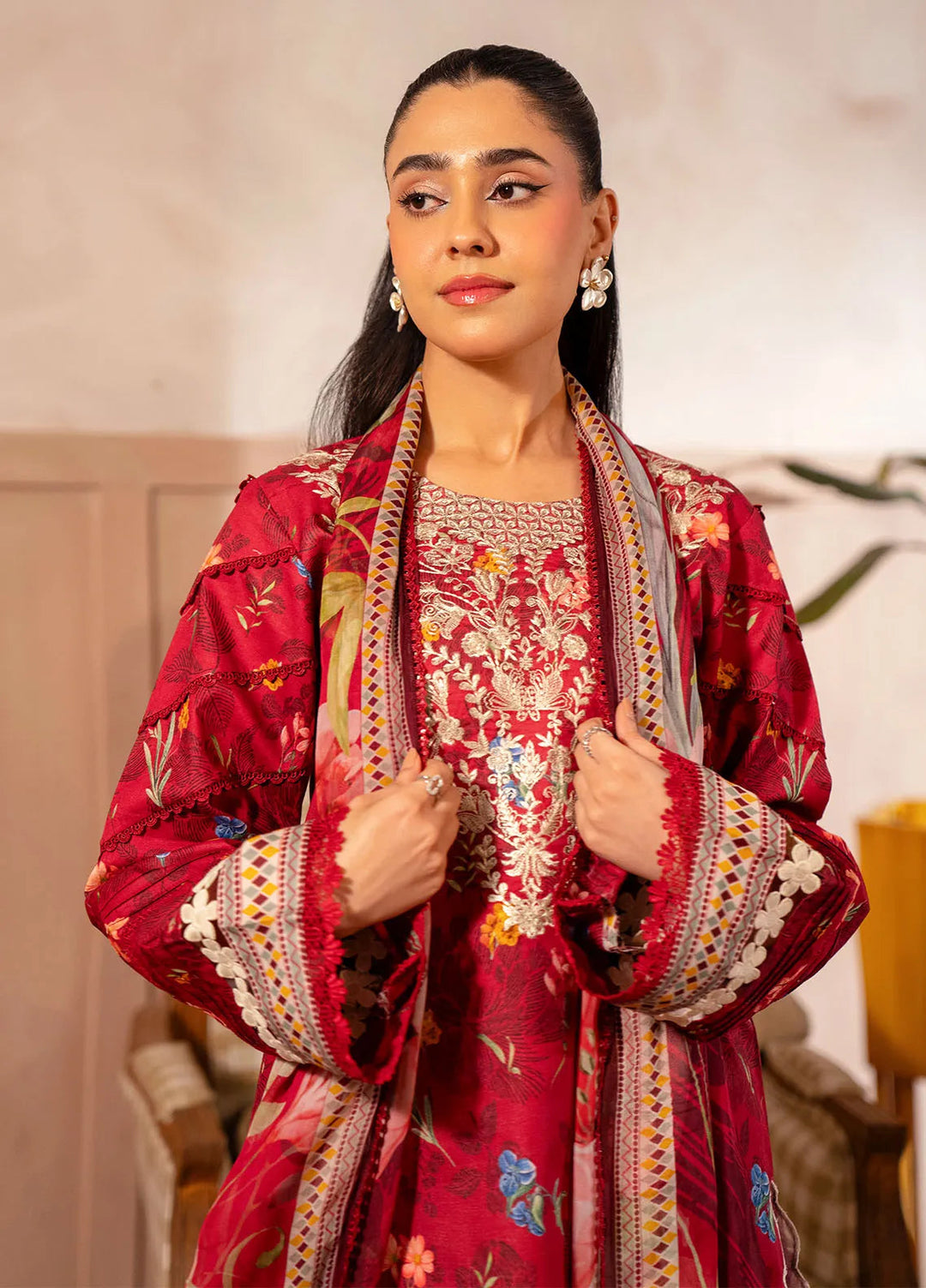 Zync by Florent Embroidered Lawn Suit Unstitched 3 Piece FL25ZD FL-8B - Summer Collection