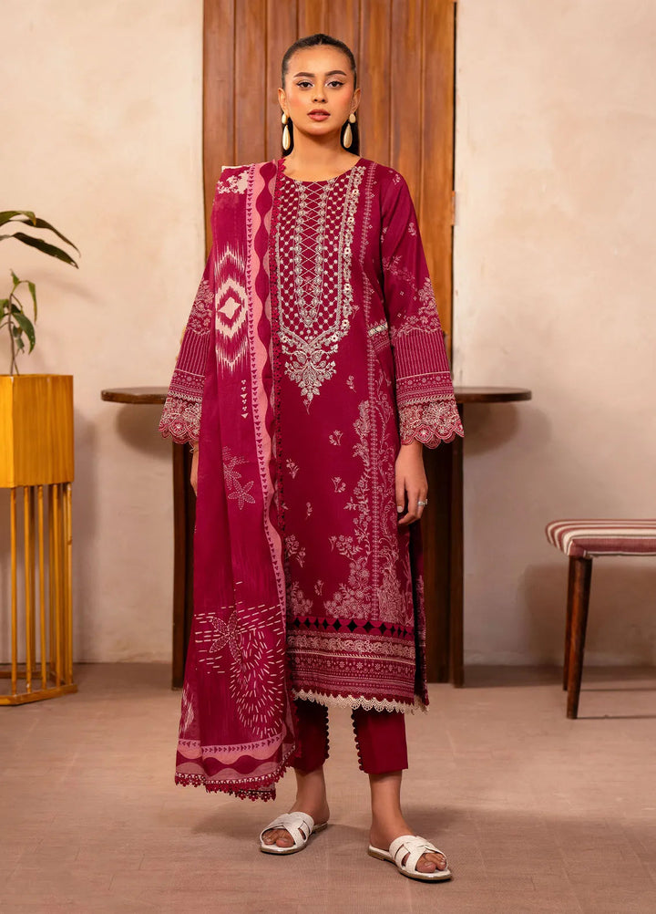 Zync by Florent Embroidered Lawn Suit Unstitched 3 Piece FL25ZD FL-9 - Summer Collection