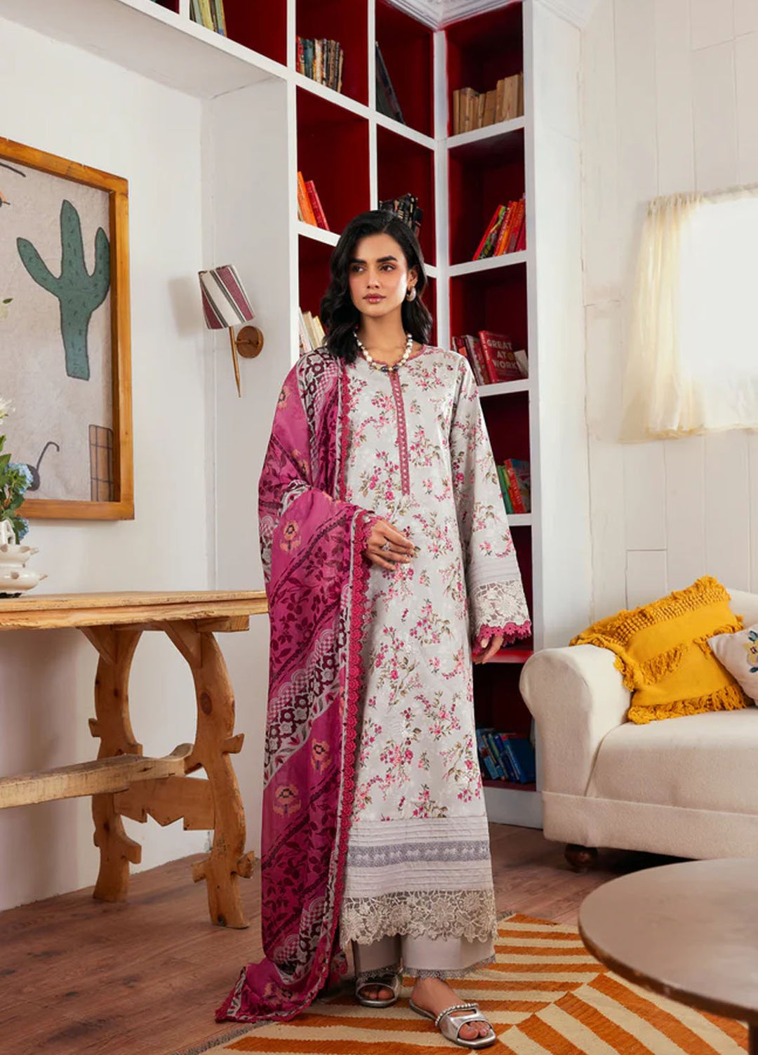Zync by Florent Embroidered Lawn Suits Unstitched 3 Piece FL25ZDW ZY-1B - Summer Collection