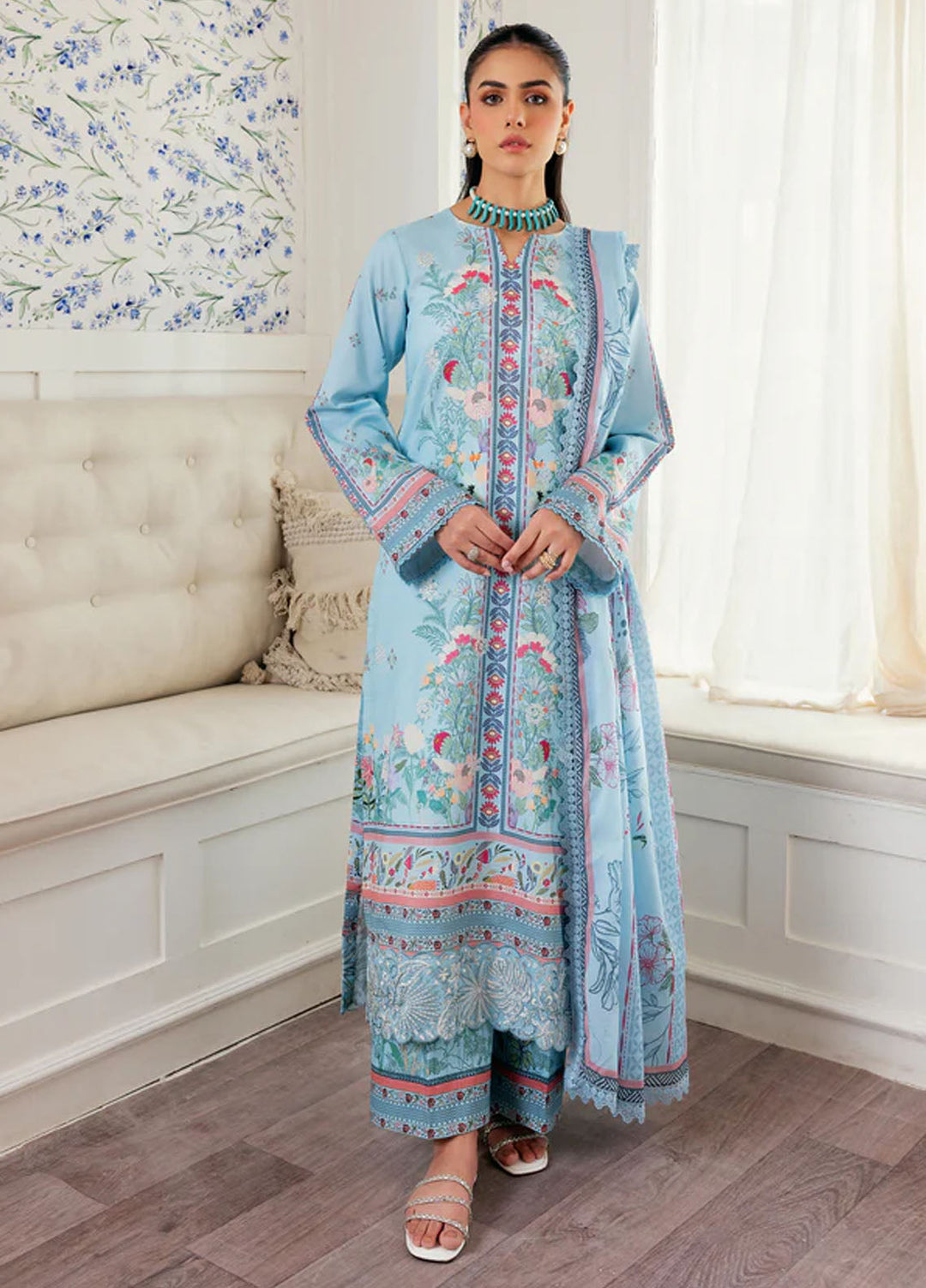 Zync by Florent Embroidered Lawn Suits Unstitched 3 Piece FL25ZDW ZY-6A - Summer Collection