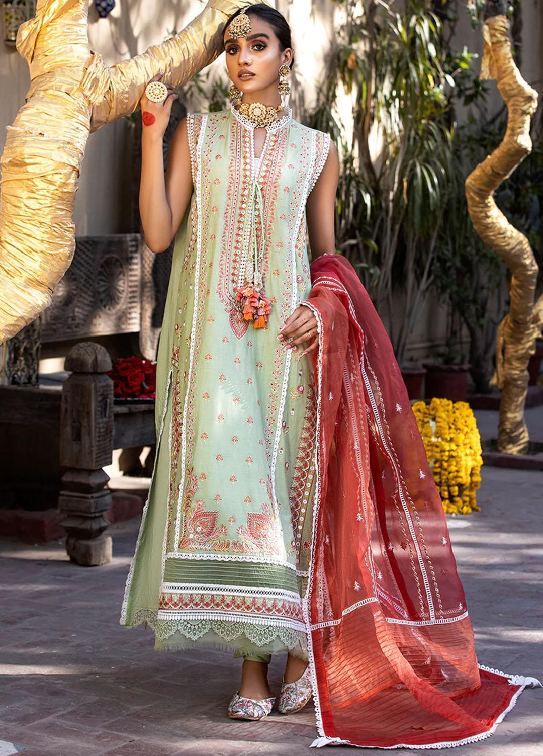 Zysha by Sobia Nazir Embroidered Lawn Suits Unstitched 3 Piece SN22Z Z3A Zamrud - Eid Collection